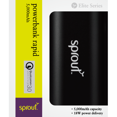 Sprout Elite Series Powerbank Rapid - 5,000 mAh